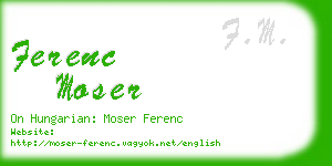 ferenc moser business card